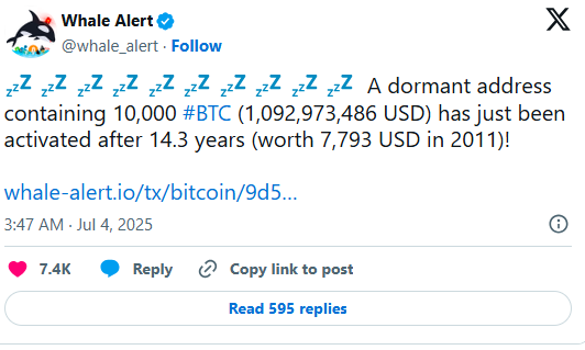 沉睡14年，增值14万倍！比特币社区沸腾 - 图片1