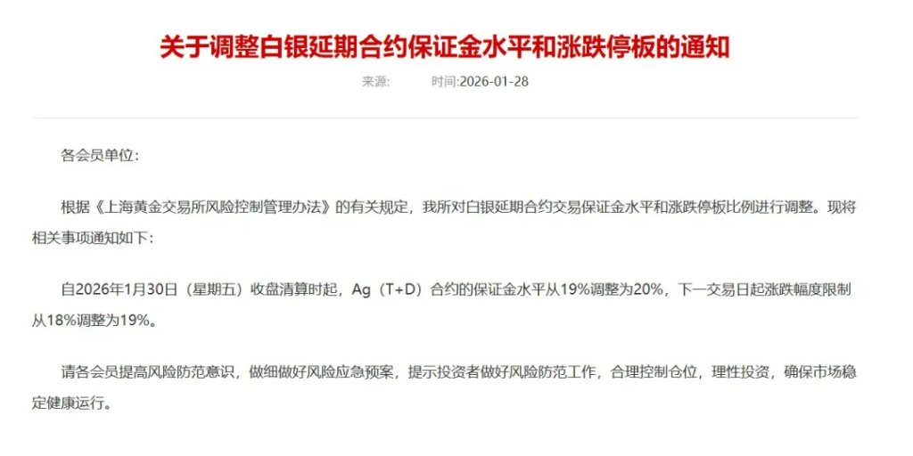 上期所、上金所：调高金银及黑色系品种保证金，多品种涨跌停板扩容 - 图片1