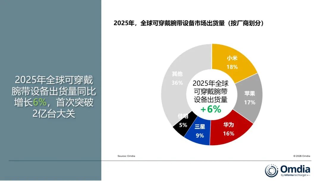Omdia：2025年全球可穿戴设备出货量突破2亿台 同比增长6% - 图片1