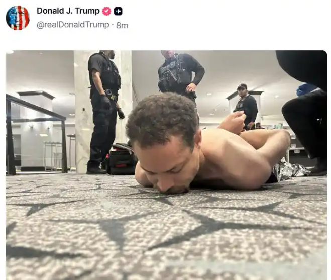 特朗普谈枪击事件：原以为托盘掉地上 否认袭击与伊朗战争有关 - 图片1