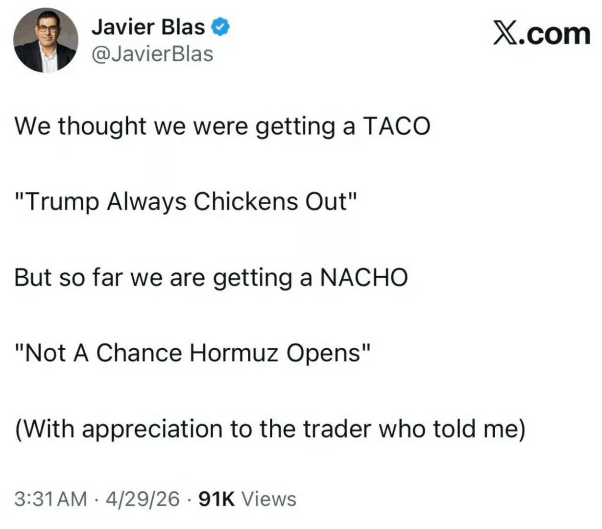 特朗普坚持“封锁”，布油“八连涨”站上120美元，伊朗议长嘲讽 “下一步140美元” - 图片3