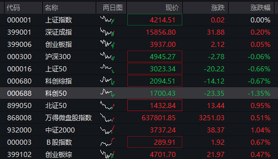 A股三大股指震荡回升，科创50跌超1%，芯片半导体全线调整，电力逆势爆发，恒科指跌1% - 图片1